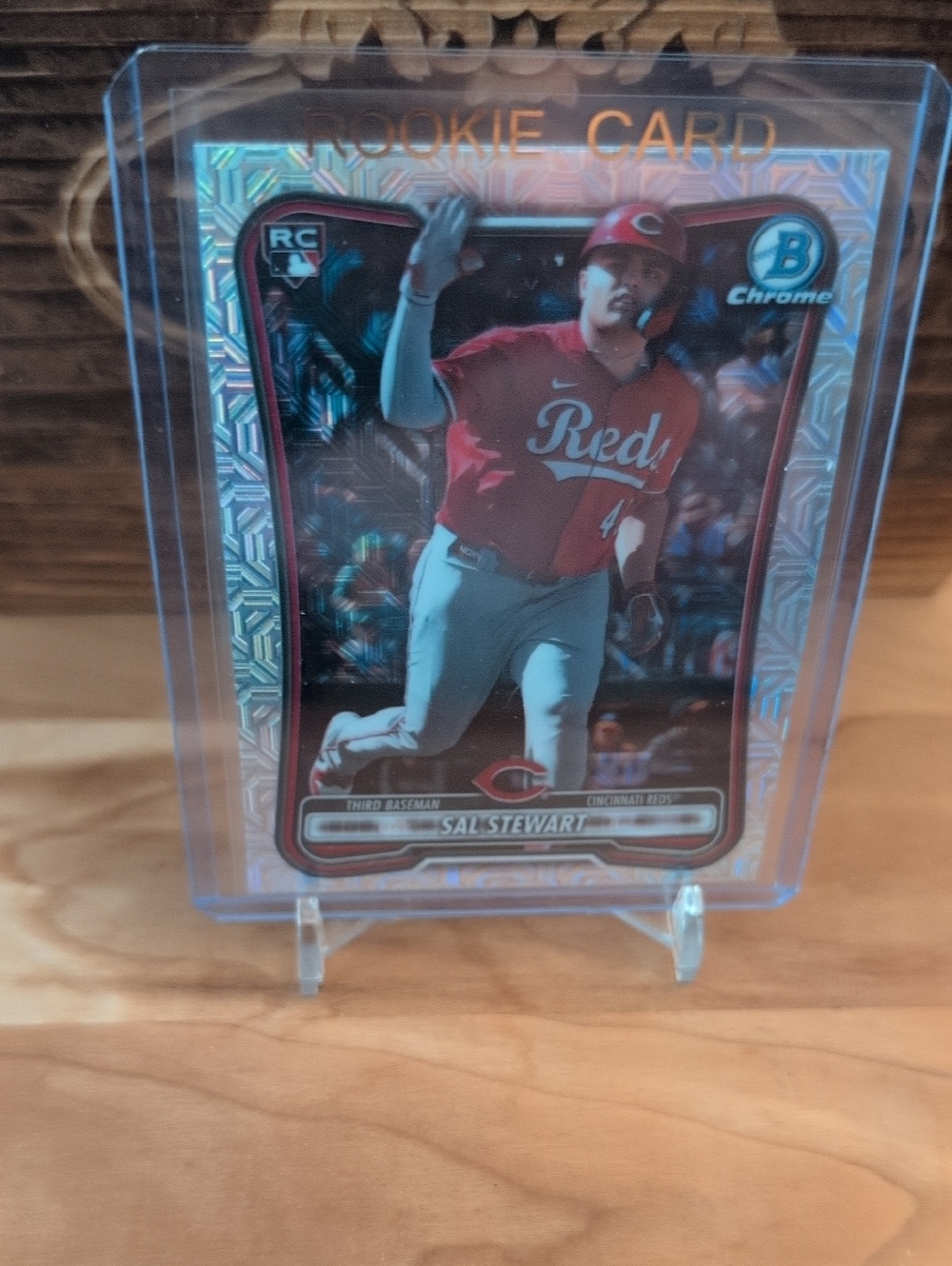 2026 Bowman Chrome Sal Stewart Rookie Card Mojo Refractor Reds
